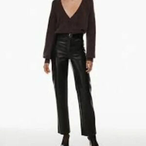 Wilfred  The Melina Pant High-waisted Vegan Leather Black 16